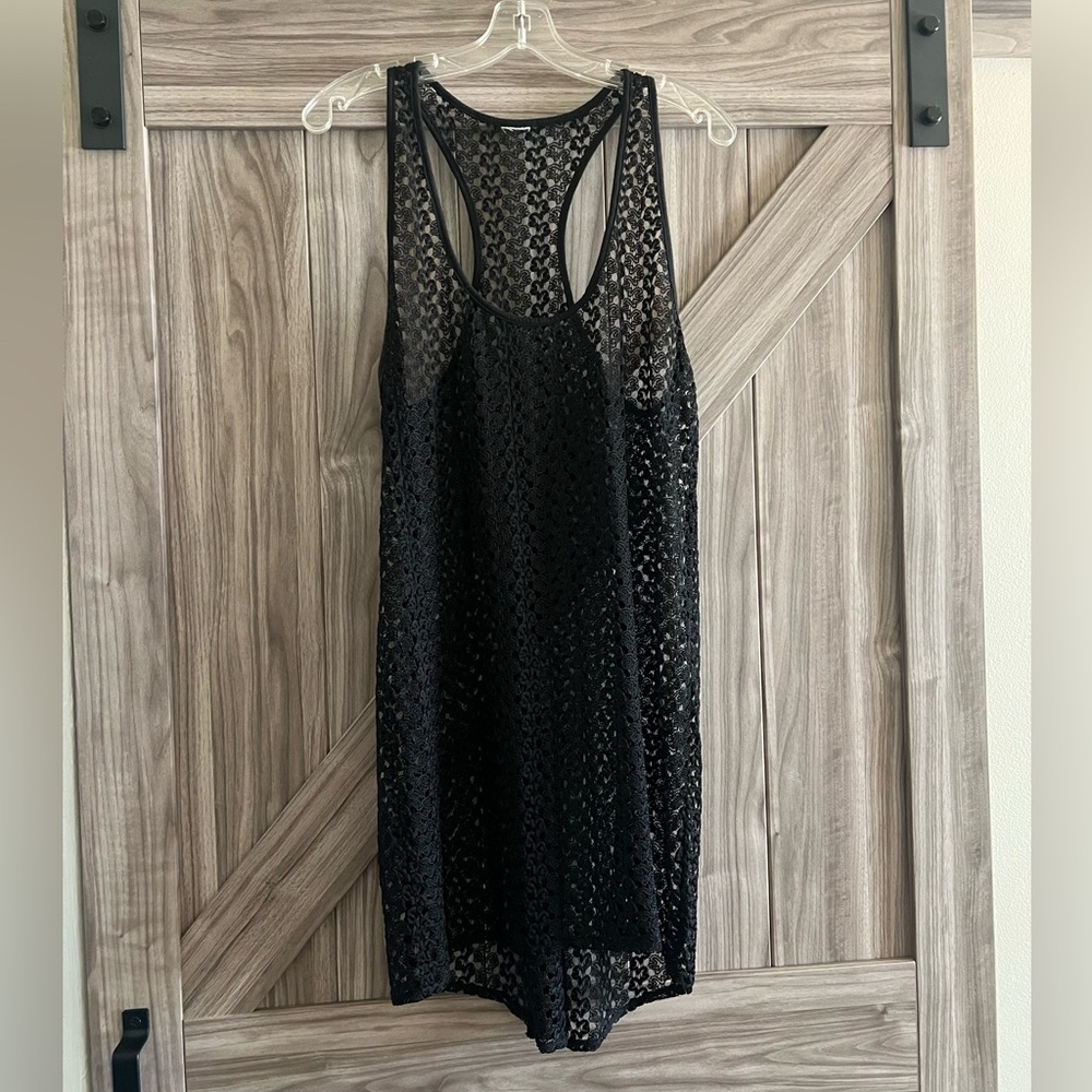 Black Mesh Swim Cover-Up